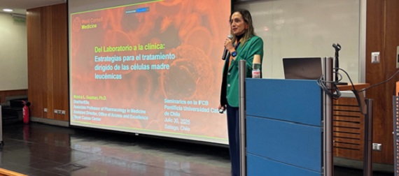 Visita Chile científica que desarrolla terapias CAR-T para eliminar la leucemia y su posibilidad de reincidencia